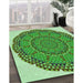 Patterned Jade Green Rug in Family Room, pat3711grn