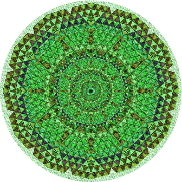 Square Patterned Jade Green Rug, pat3711grn