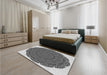 Patterned Silver Gray Rug in a Bedroom, pat3711gry