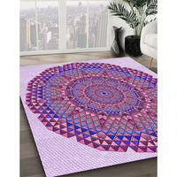 Patterned Bright Lilac Purple Rug, pat3711pur