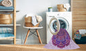 Machine Washable Transitional Bright Lilac Purple Rug in a Washing Machine, wshpat3711pur