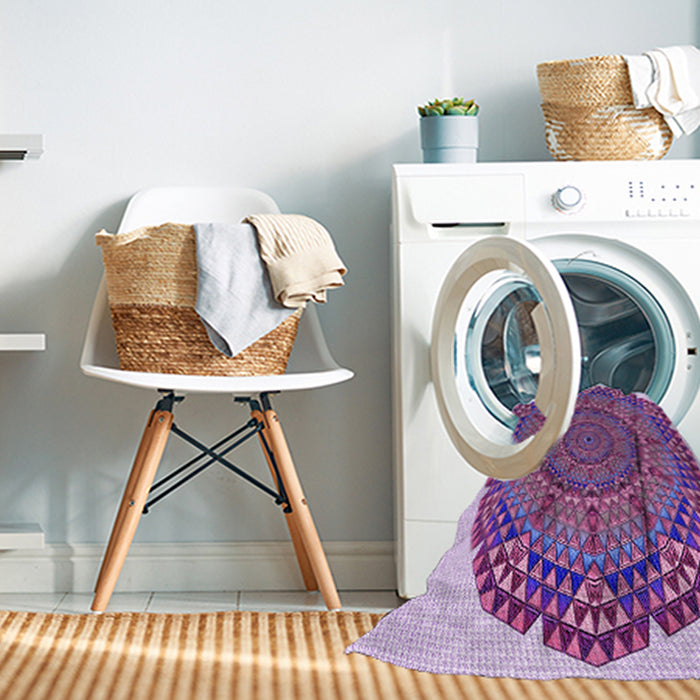 Machine Washable Transitional Bright Lilac Purple Rug in a Washing Machine, wshpat3711pur