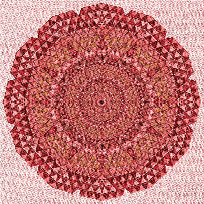 Round Patterned Pastel Pink Rug, pat3711rd