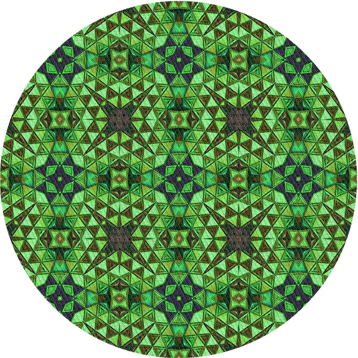 Square Patterned Dark Forest Green Rug, pat3712grn