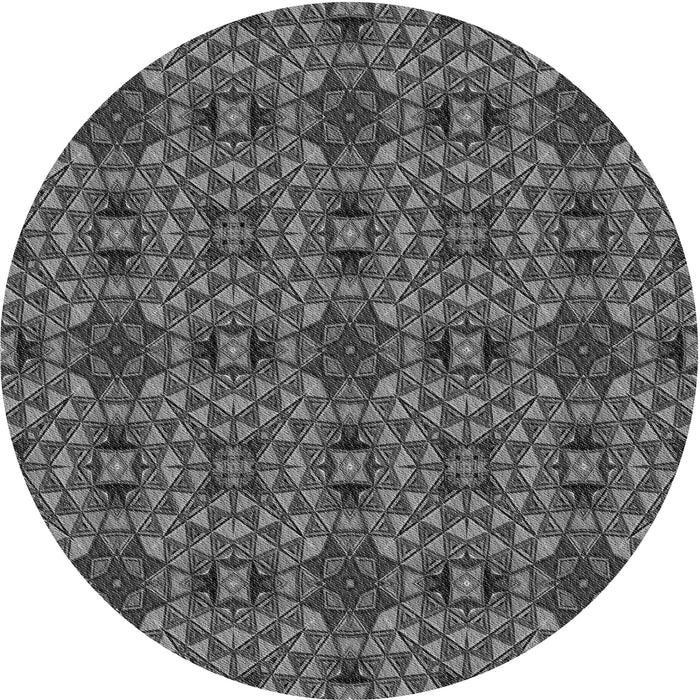 Square Patterned Dark Gray Black Rug, pat3712gry