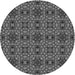 Square Patterned Dark Gray Black Rug, pat3712gry