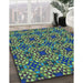 Machine Washable Transitional Green Rug in a Family Room, wshpat3712lblu