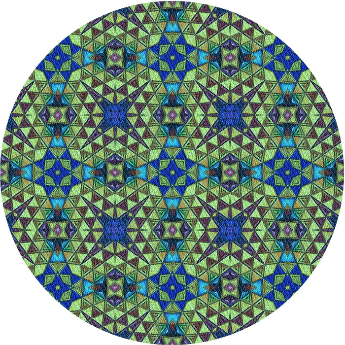 Square Patterned Green Rug, pat3712lblu