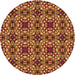 Square Patterned Orange Rug, pat3712org