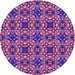 Square Patterned Dark Magenta Purple Rug, pat3712pur