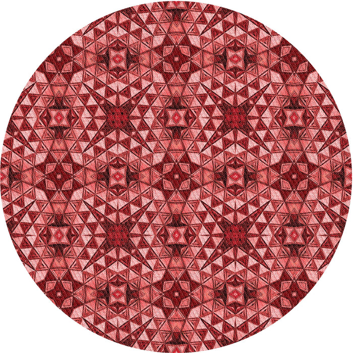 Square Patterned Red Rug, pat3712rd