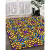 Patterned Plum Purple Modern Rug, pat3712