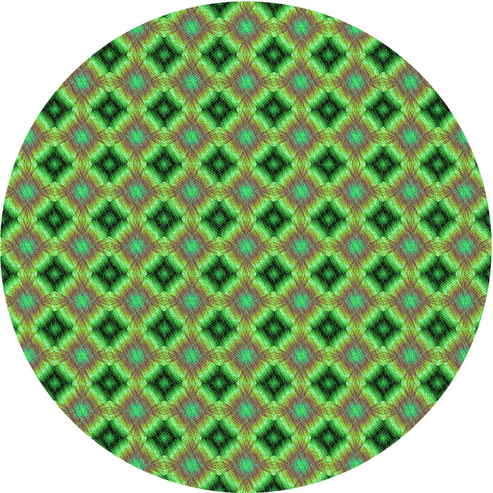 Square Patterned Green Rug, pat3713grn