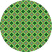 Square Patterned Green Rug, pat3713grn