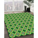 Patterned Green Rug in Family Room, pat3713grn