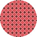 Square Patterned Red Rug, pat3713rd