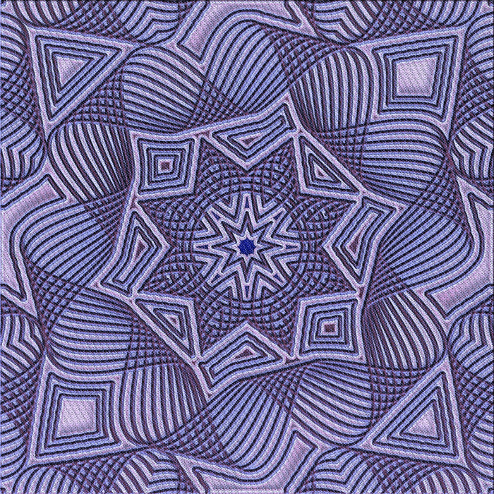 Round Patterned Purple Mimosa Purple Rug, pat3714blu