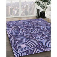 Patterned Purple Mimosa Purple Rug, pat3714blu