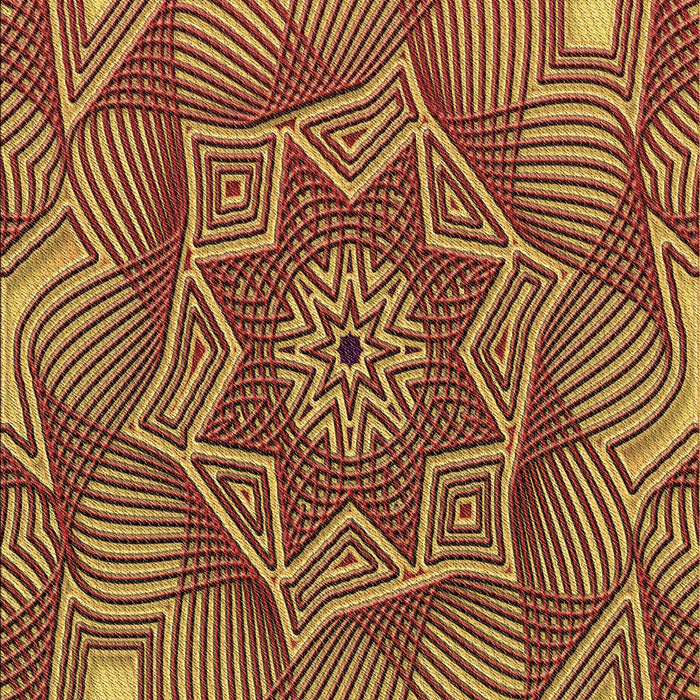 Patterned Saffron Red Rug, pat3714brn