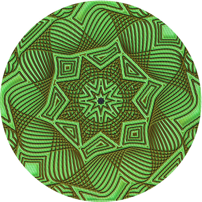 Square Patterned Green Rug, pat3714grn