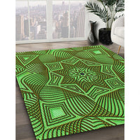 Patterned Green Rug, pat3714grn