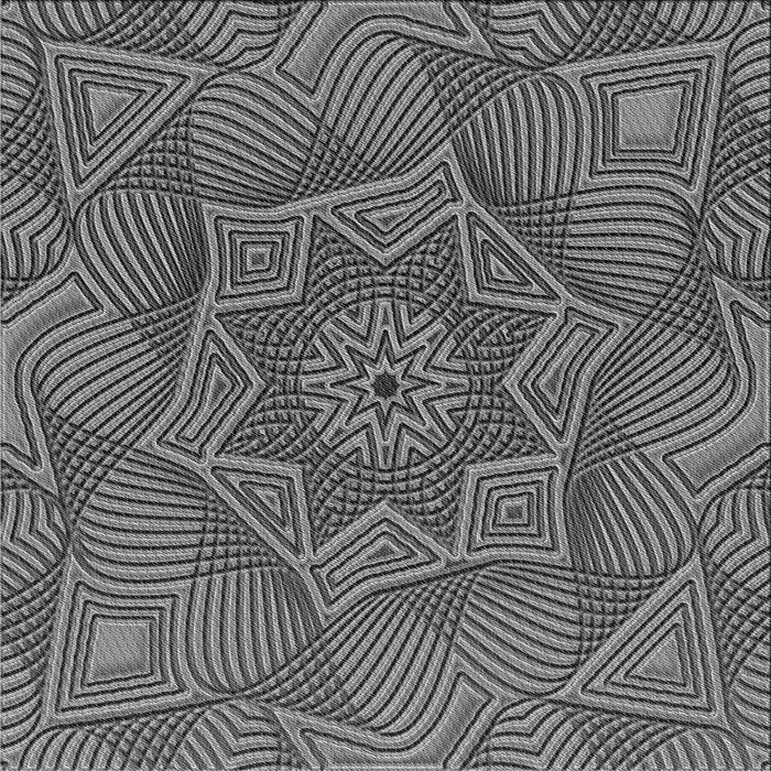 Round Machine Washable Transitional Black Rug, wshpat3714gry