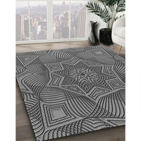 Patterned Black Rug, pat3714gry