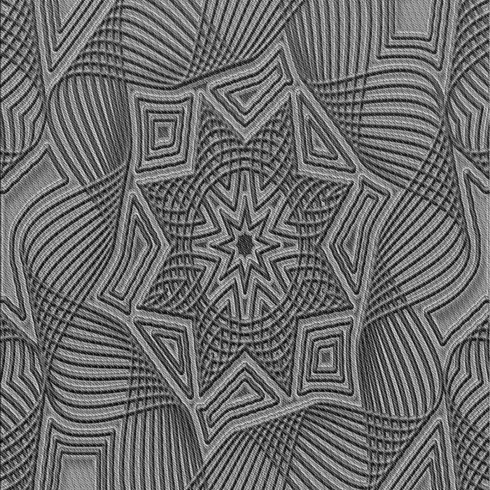 Patterned Black Rug, pat3714gry