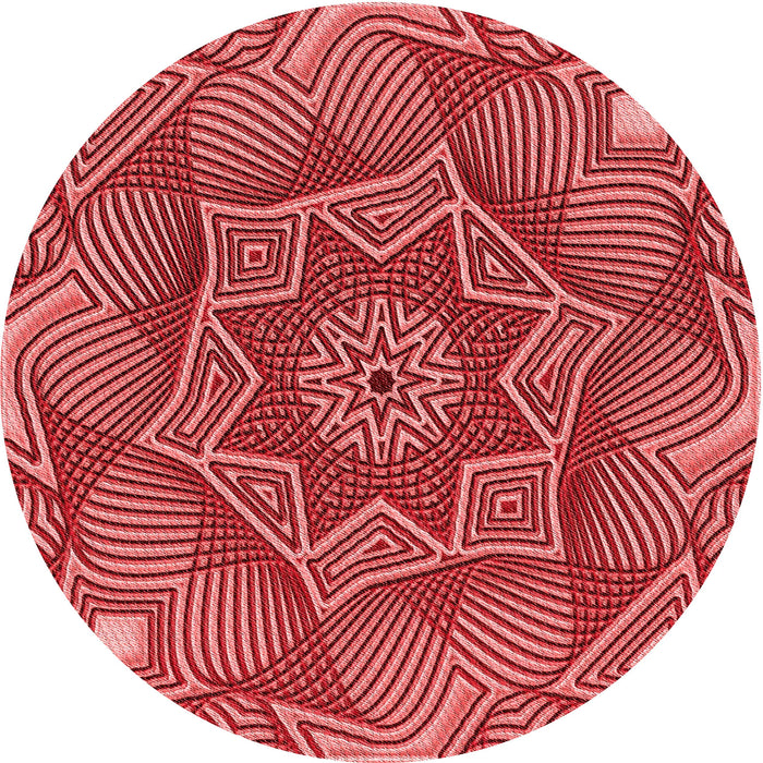 Square Patterned Red Rug, pat3714rd