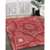 Patterned Red Rug, pat3714rd