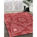 Patterned Red Rug in Family Room, pat3714rd