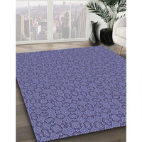 Patterned Deep Periwinkle Purple Rug, pat3715blu