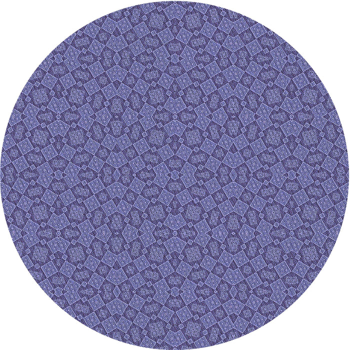 Square Patterned Deep Periwinkle Purple Rug, pat3715blu