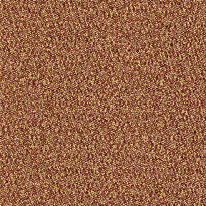 Round Patterned Orange Rug, pat3715brn