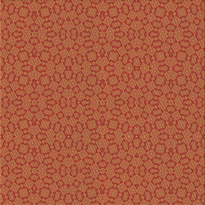 Round Patterned Neon Orange Rug, pat3715org