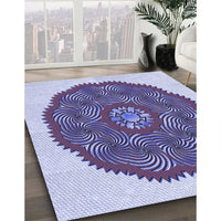 Patterned Deep Periwinkle Purple Rug, pat3716blu