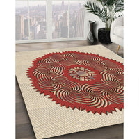 Patterned Red Rug, pat3716brn