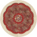 Square Patterned Red Rug, pat3716brn