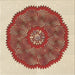 Round Patterned Red Rug, pat3716brn