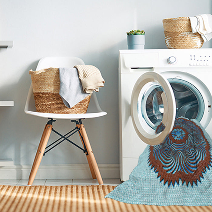 Machine Washable Transitional Purple Rug in a Washing Machine, wshpat3716lblu