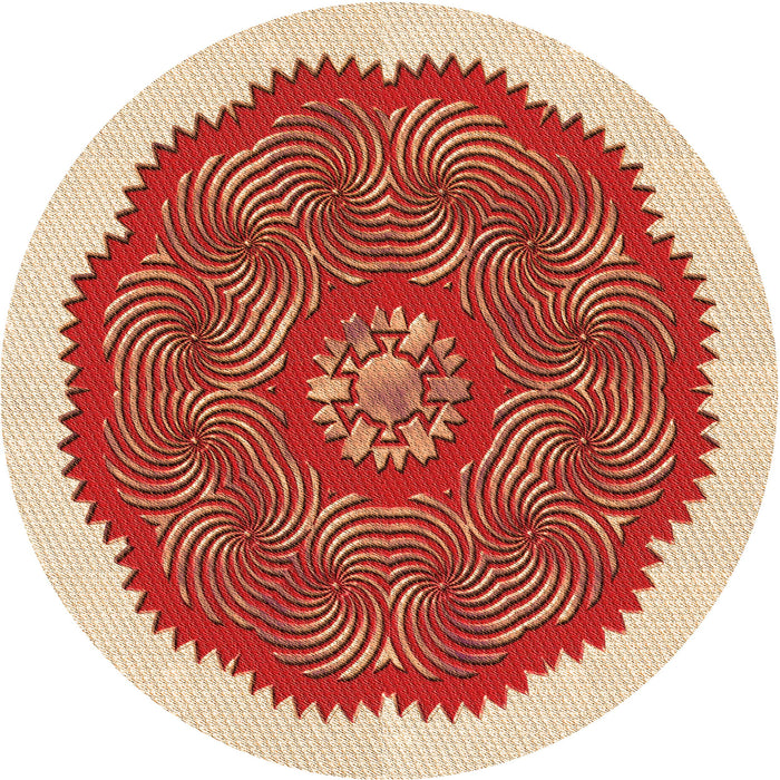 Square Patterned Red Rug, pat3716org