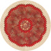 Square Patterned Red Rug, pat3716org