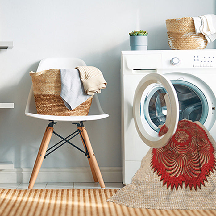 Machine Washable Transitional Red Rug in a Washing Machine, wshpat3716org