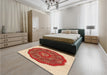 Patterned Red Rug in a Bedroom, pat3716org