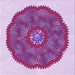 Round Patterned Medium Violet Red Pink Rug, pat3716pur