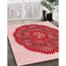 Machine Washable Transitional Pink Rug in a Family Room, wshpat3716rd