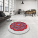 Round Patterned Pastel Light Blue Novelty Rug in a Office, pat3716