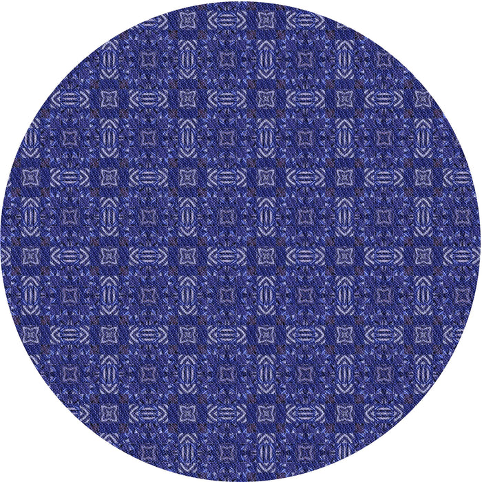 Square Patterned Denim Dark Blue Rug, pat3717blu