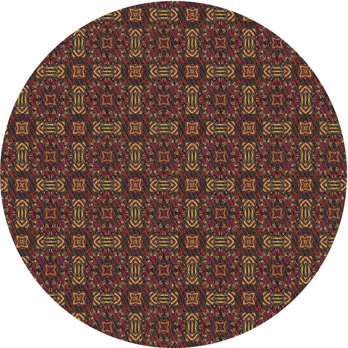 Square Patterned Sienna Brown Rug, pat3717brn