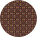 Square Patterned Sienna Brown Rug, pat3717brn